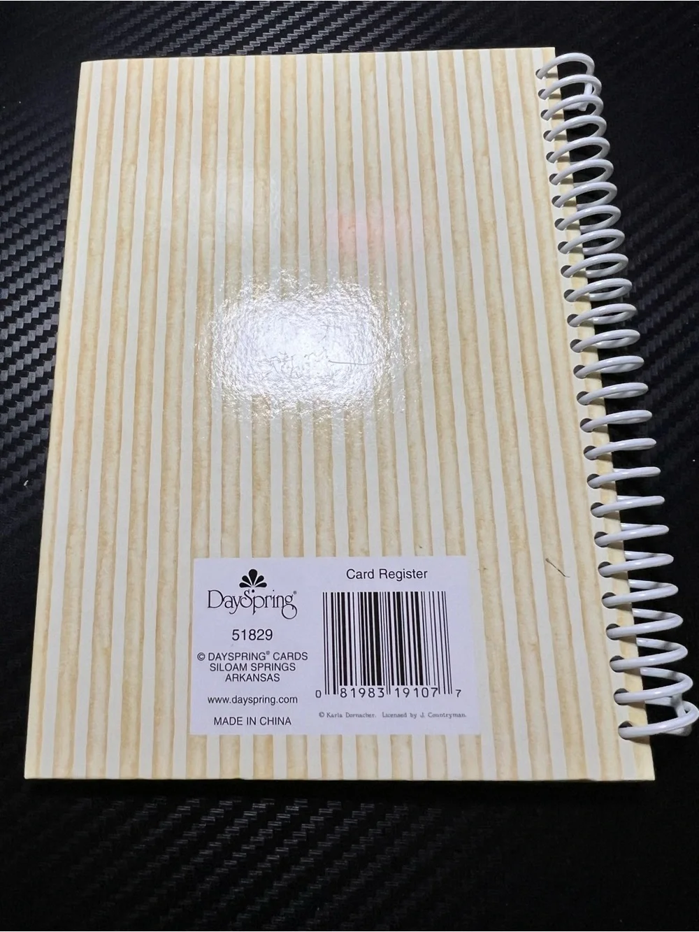 Dayspring Nativity Christmas Card Register / Record Book